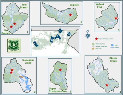 Project Sites for Chattahoochee National Forest Georgia