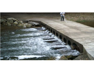 Typical low water bridge crossing to be removed on Thorn Creek in West Virginia.