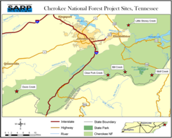 Habitat restoration for Southern Appalachian brook trout in 5 Cherokee National Forest, TN streams