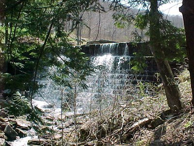 Photo of the dam to be removed on Blacksmith Run in Pennsylvania.
