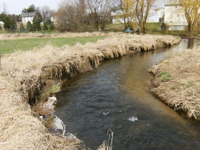 Photo showing the erosion in Willow Creek, Pennsylvania