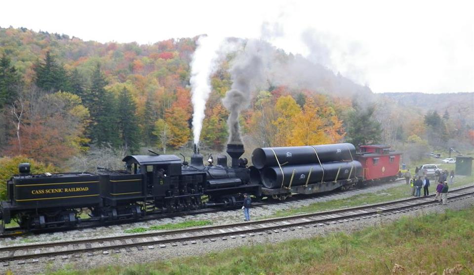 Train Delivering New Culvert to the Oats Run Passage Project, West Virginia