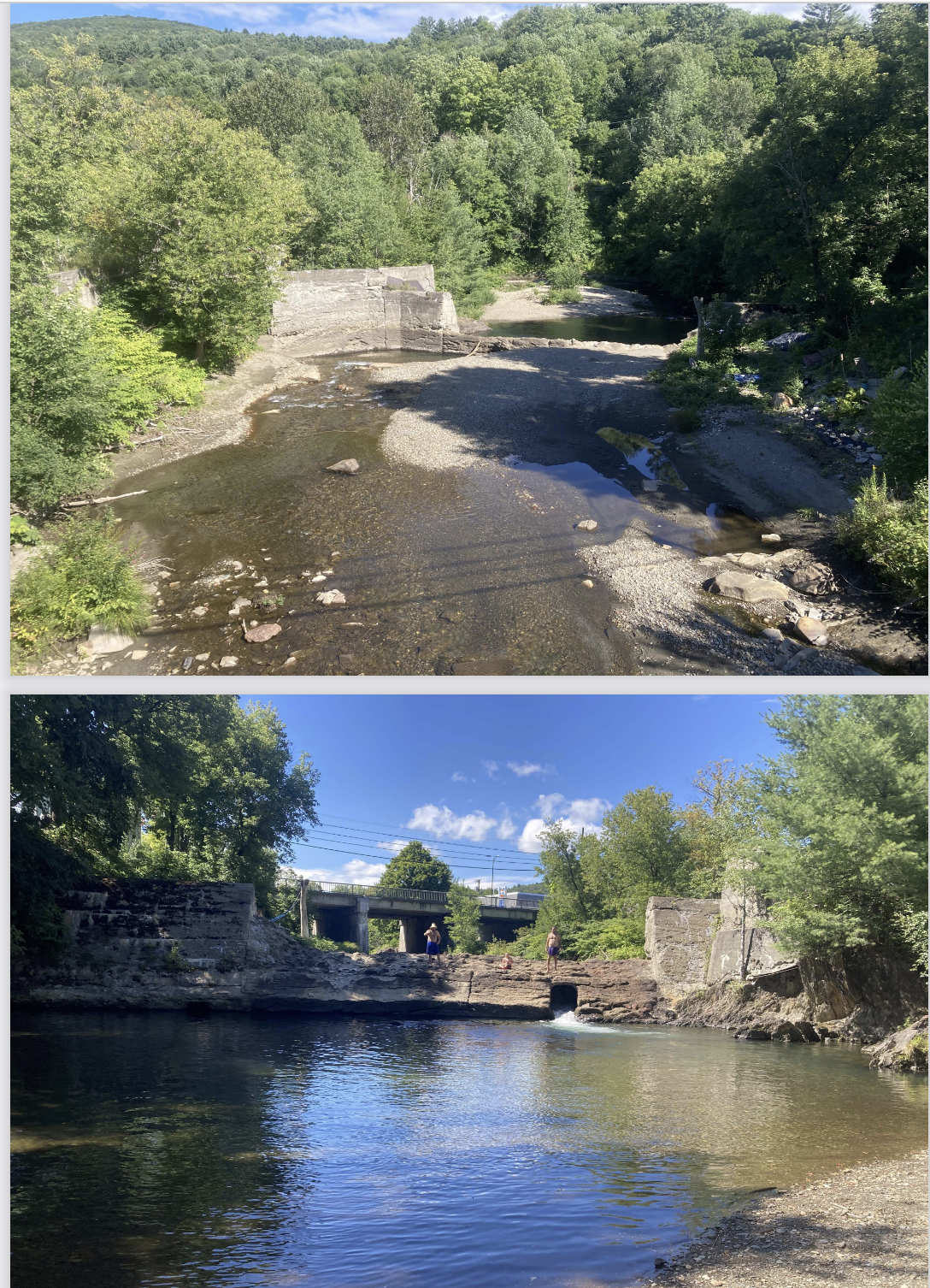 CB dam above and below