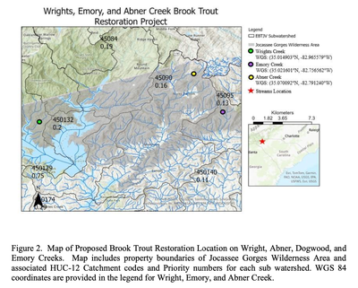 Restoration and habitat enhancement for Southern Appalachian Brook Trout in Wright, Abner, Dogwood, and Emory Creeks, Jocassee Gorges, South Carolina