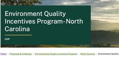 NRCS - Environmental Quality Incentives Program (EQIP) in North Carolina